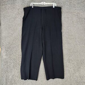 Eskandar Pants Womens 0X Neiman Marcus Black 100% Silk High Rise Wide Leg